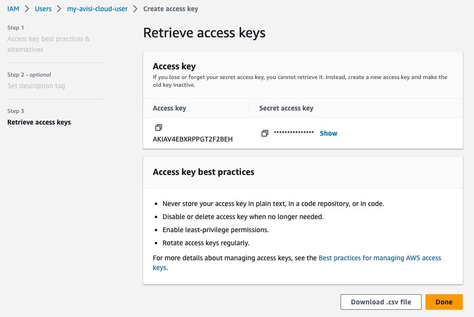 Create Access Key Name