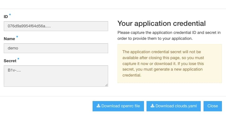 Application Credentials