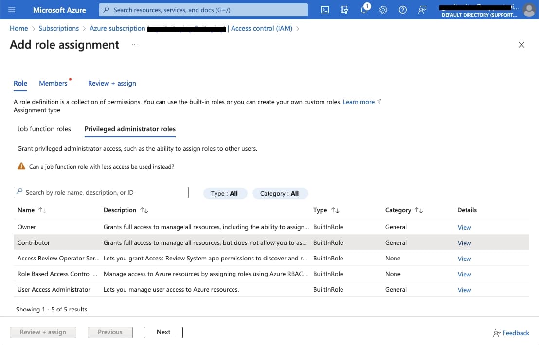 Azure Add Role to Role Assignment
