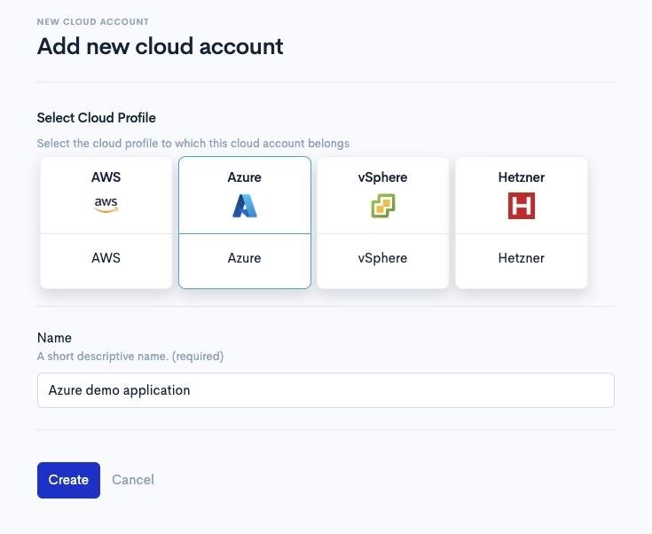 Azure Create Cloud Account