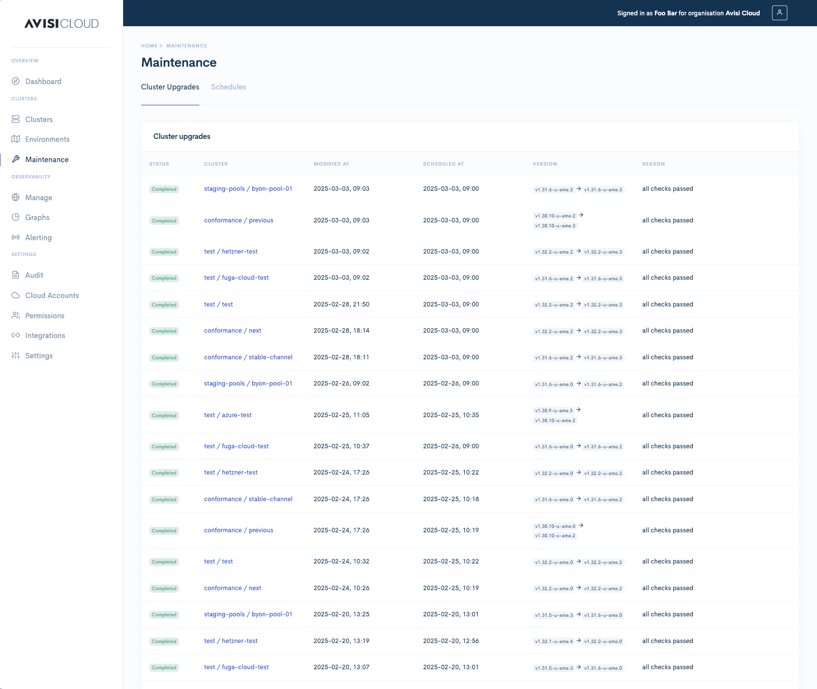 Cluster upgrades overview